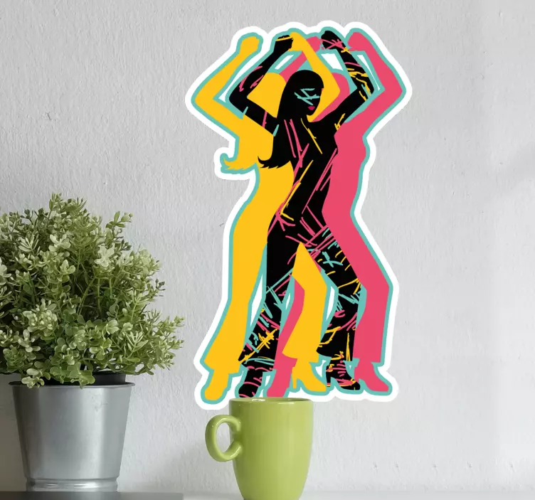 Adesivo danza figure di danza colorate - TenStickers