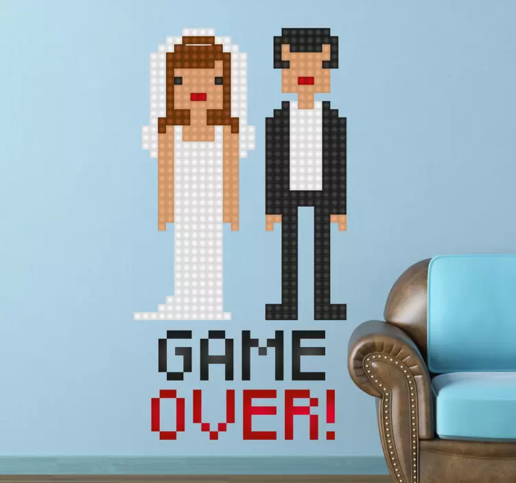 Adesivo decorativi sposi game over - TenStickers