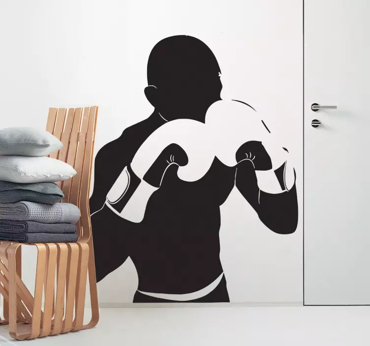 Adesivo decorativo silhouette pugile - TenStickers