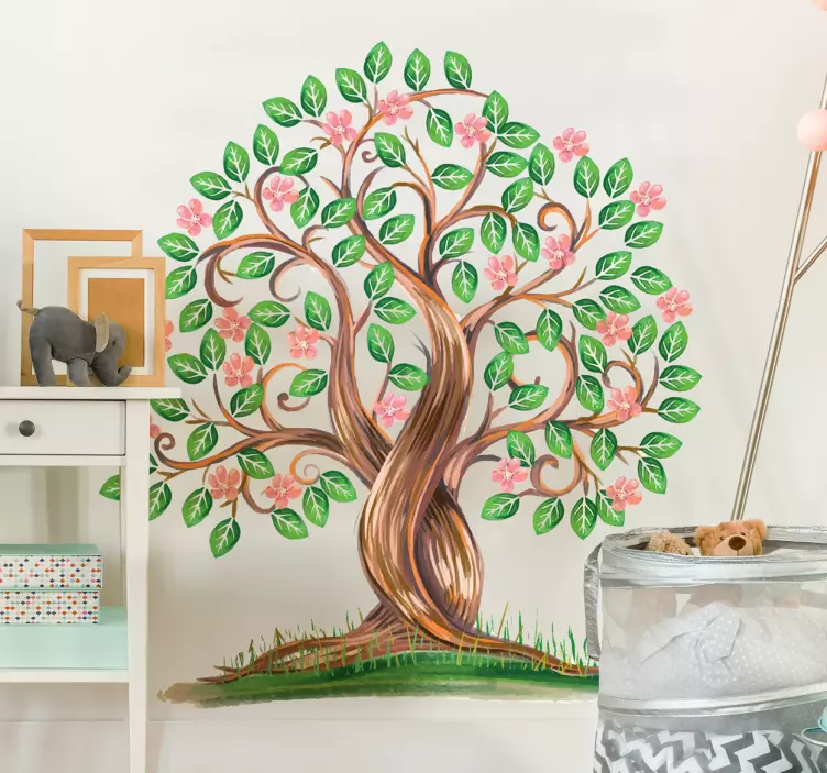 Adesivo decorativo albero acquarello - TenStickers