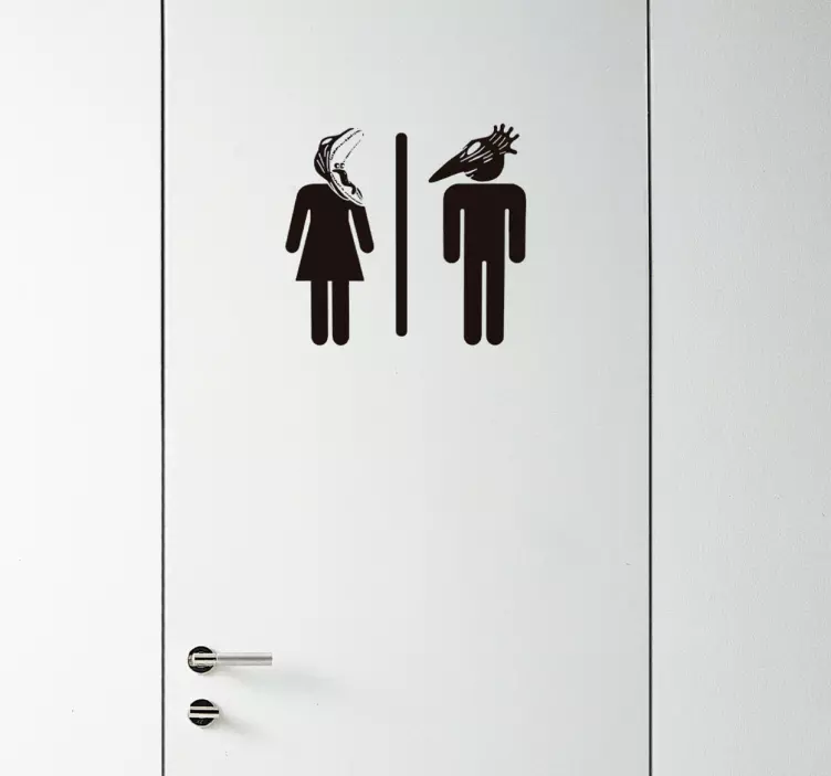 Adesivo porta WC Bitelchus uomo e donna - TenStickers