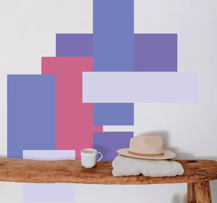 Adesivo murale blocchi geometrici stratificati - TenStickers
