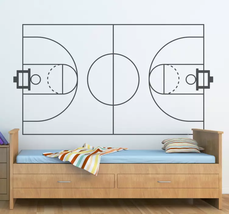 Adesivo decorativo campo da basket - TenStickers
