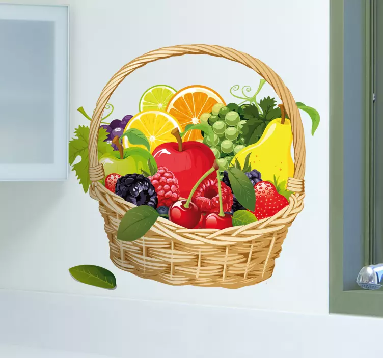 Adesivo cucina cesta con frutta - TenStickers