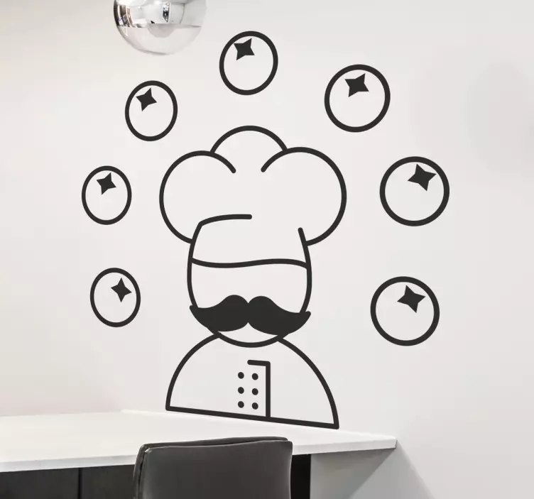 Adesivo cucina chef giocoliere - TenStickers