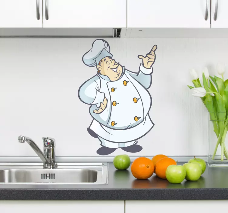 Adesivo decorativo chef paffuto colorato - TenStickers
