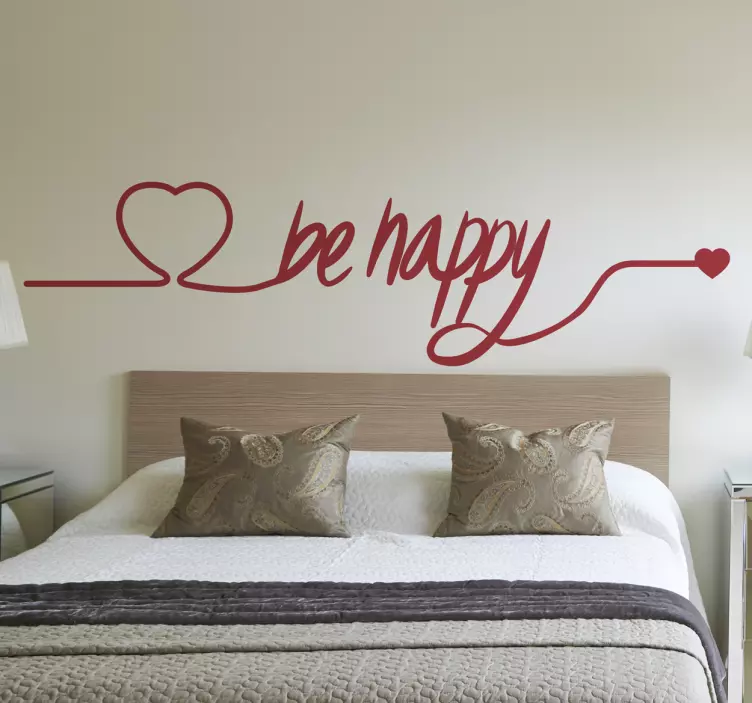 Adesivo murali soggiorno decorativo cuore be happy - TenStickers