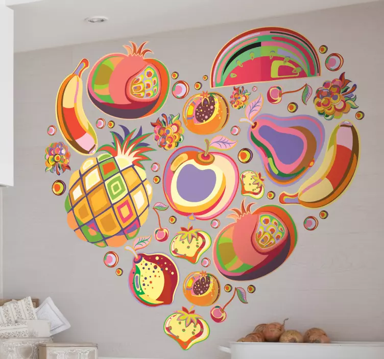 Adesivo decorativo cuore frutta pop - TenStickers