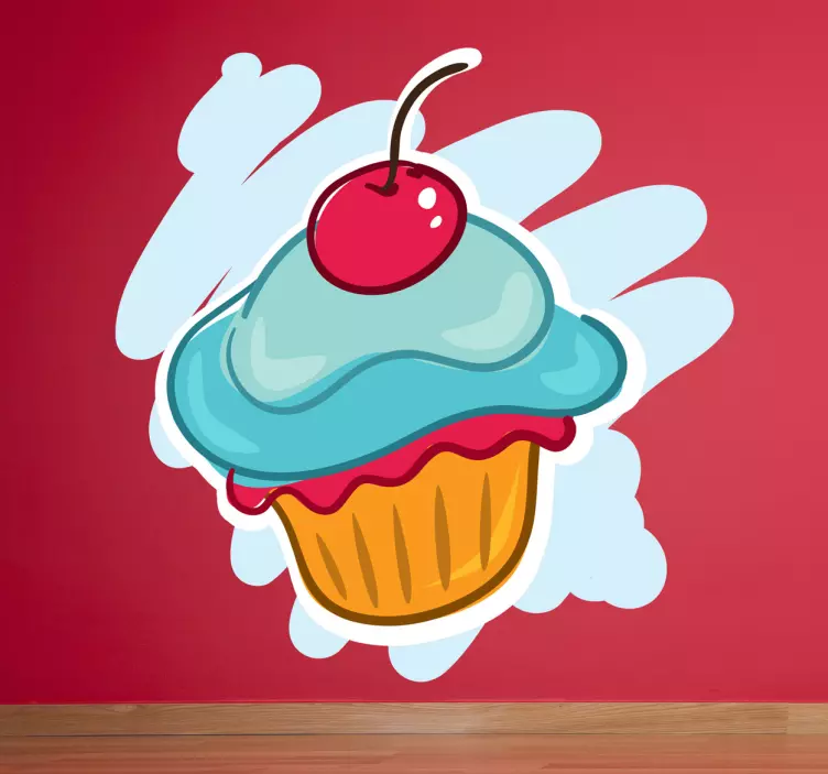 Adesivo decorativo cupcake ciliegia - TenStickers