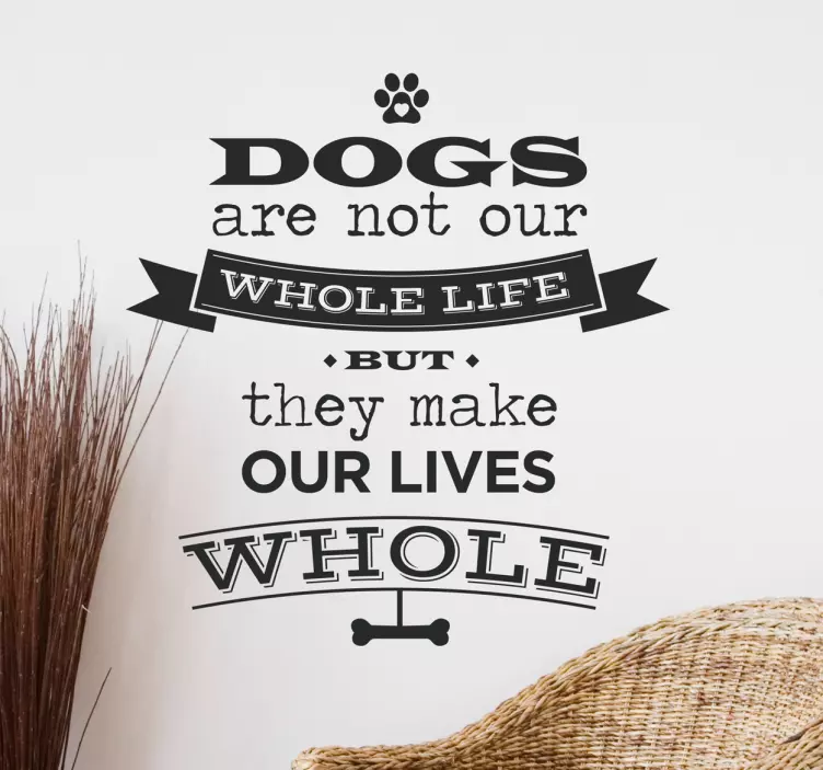Adesivo decorativo di testo sui cani - TenStickers