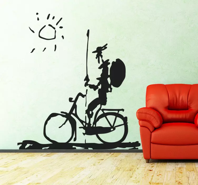 Adesivo decorativo Don Chisciotte bicicletta - TenStickers