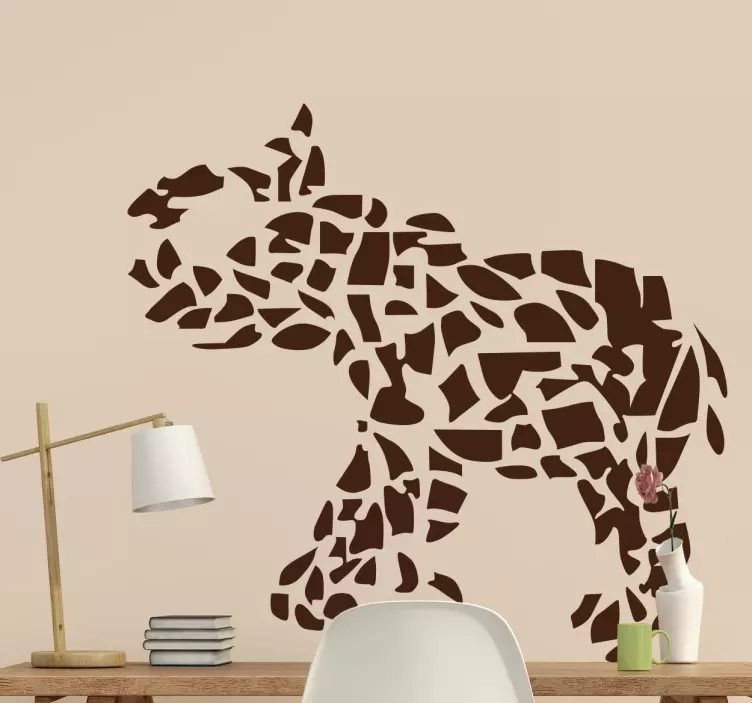 Adesivo decorativo elefante mosaico - TenStickers