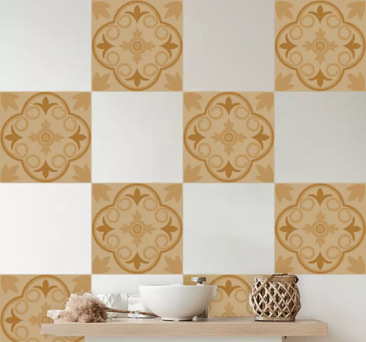 Adesivo per piastrelle elegante motivo ceramico - TenStickers