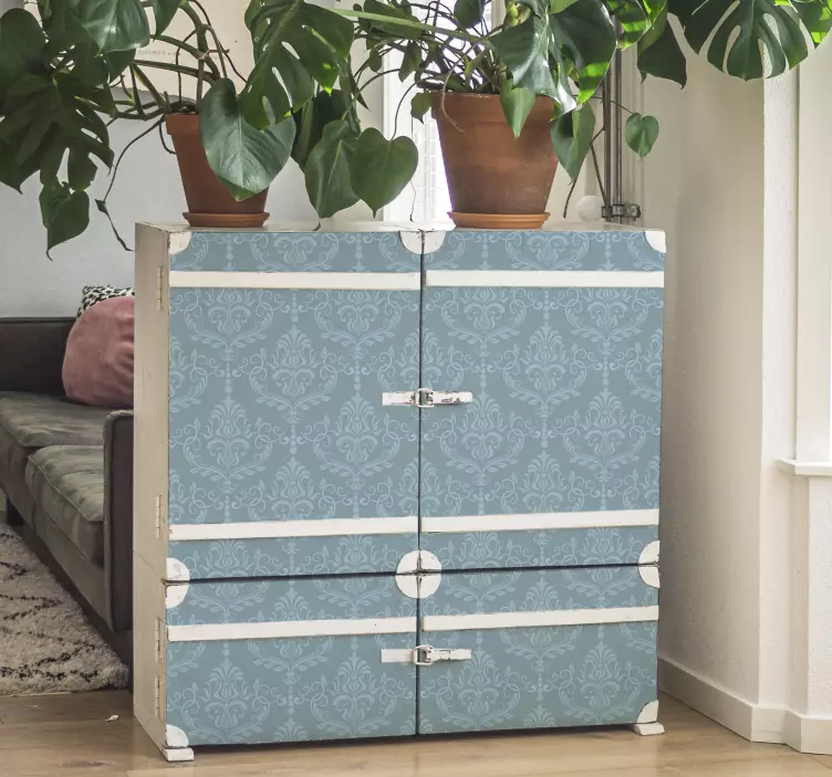 Carta adesiva per mobili blu elegante barocco - TenStickers