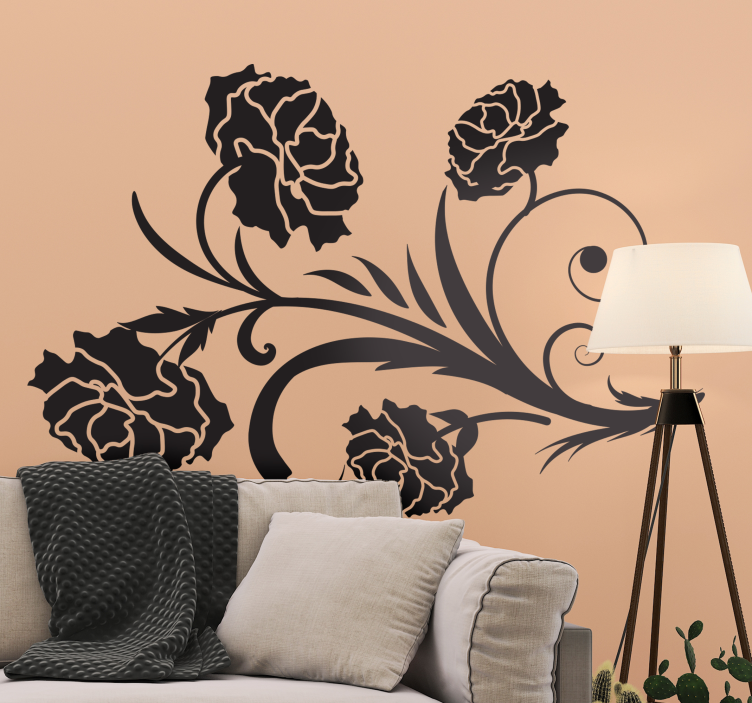 Adesivo decorativo elemento a spirale botanico - TenStickers