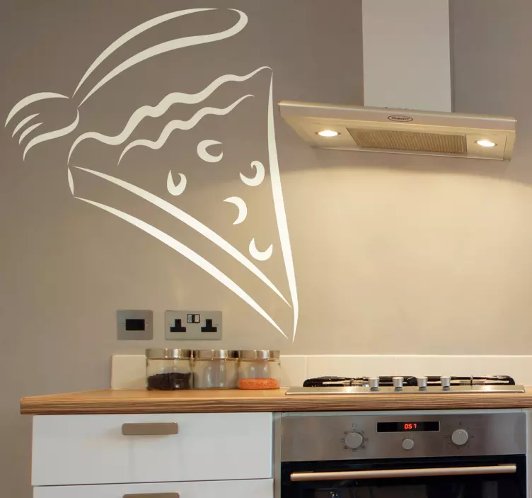 Adesivo decorativo fetta dolce e forchetta - TenStickers