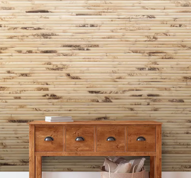 Adesivo murale rugby finitura in bambù testurizzato - TenStickers