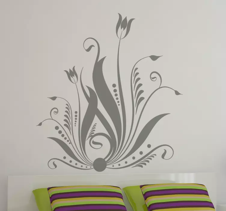 Adesivo decorativo floreale astratto - TenStickers