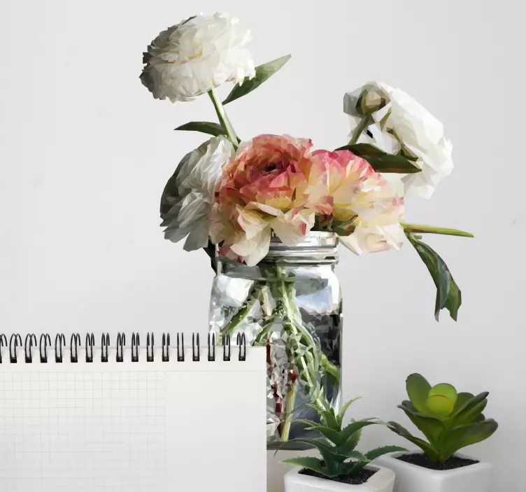 Adesivo decorativo floreale geometrico - TenStickers