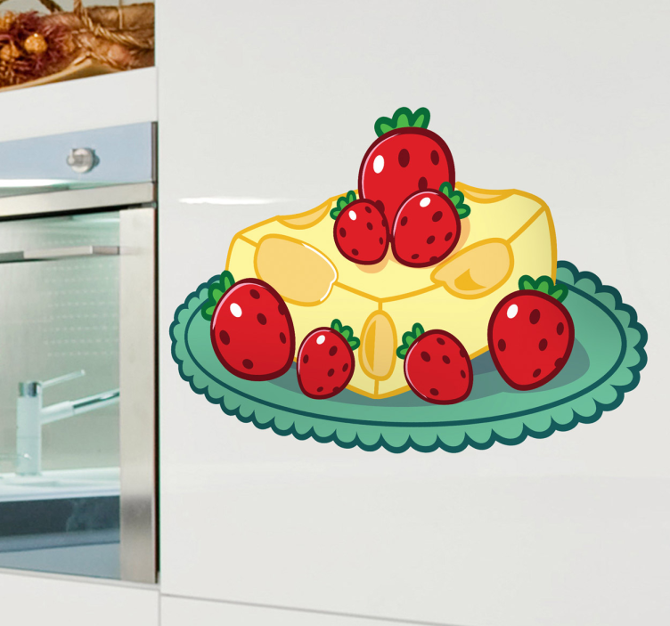 Adesivo decorativo formaggio con fragole - TenStickers