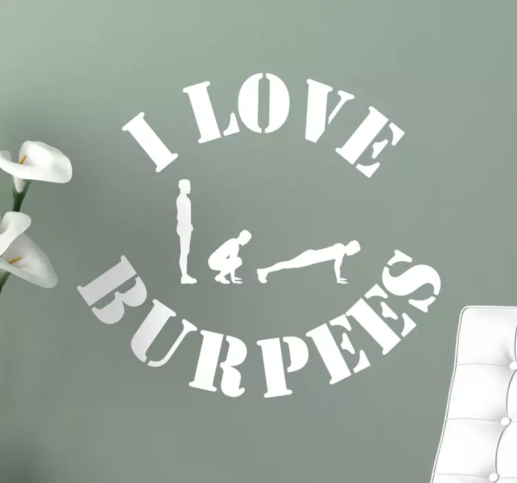 Adesivo decorativo I love Burpees - TenStickers