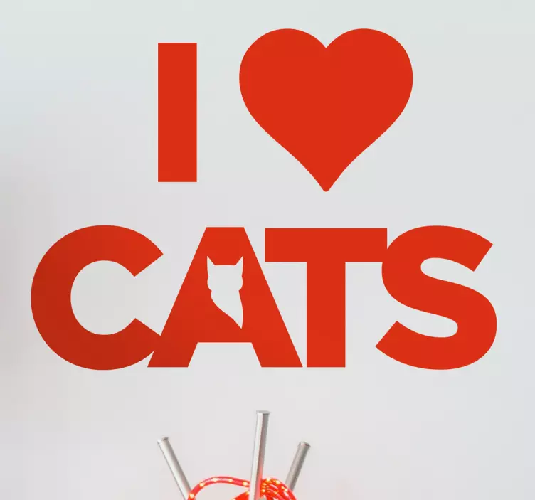 Adesivo decorativo I love Cats - TenStickers