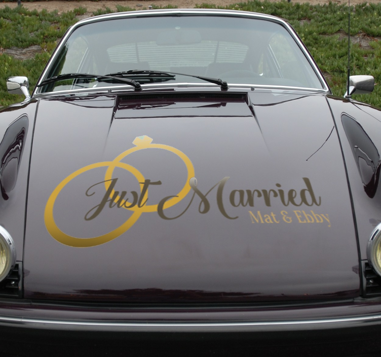 Adesivo decorativo Just Married - TenStickers