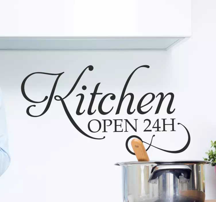 Adesivo decorativo Kitchen Open 24H - TenStickers
