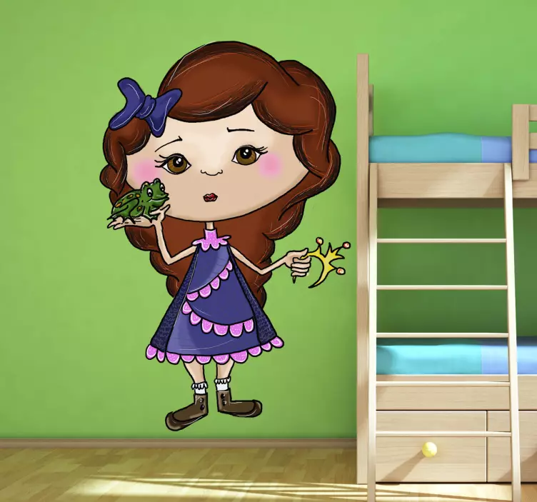 Adesivo decorativo la bambina con la rana - TenStickers