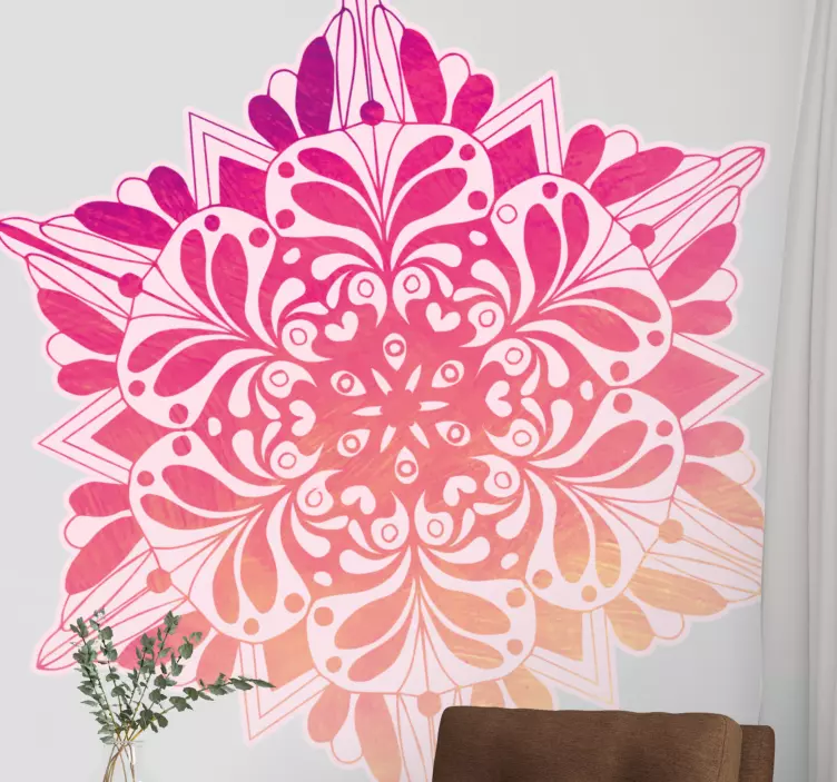 Adesivo fiore mandala botanico complesso - TenStickers