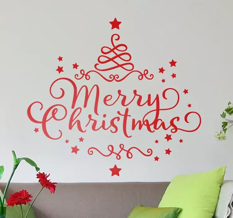 Adesivo decorativo merry christmas - TenStickers