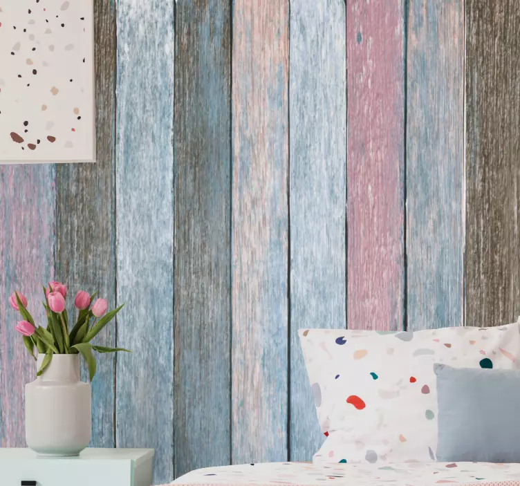 Adesivo murale rugby modello rustico delle assi - TenStickers