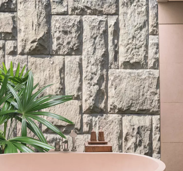 Adesivo bagno motivo in pietra naturale - TenStickers