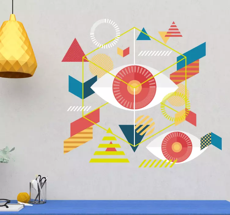 Adesivo decorativo occhio geometrici - TenStickers