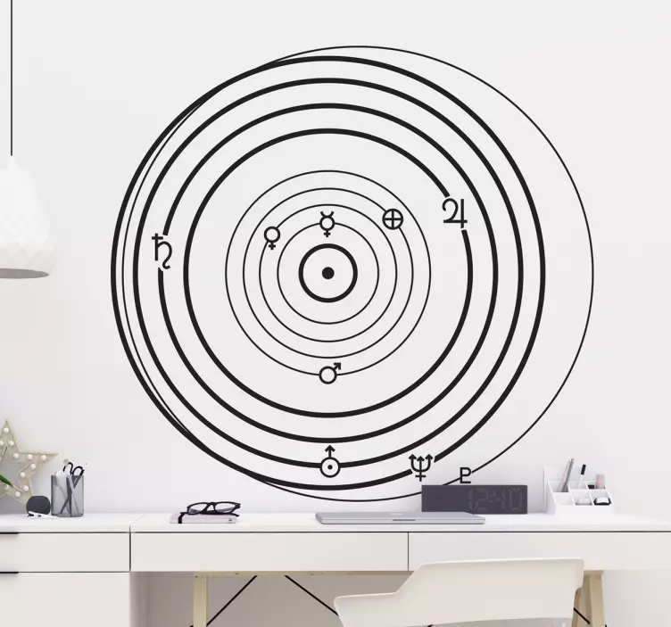 Adesivo decorativo orbite del sistema solare - TenStickers