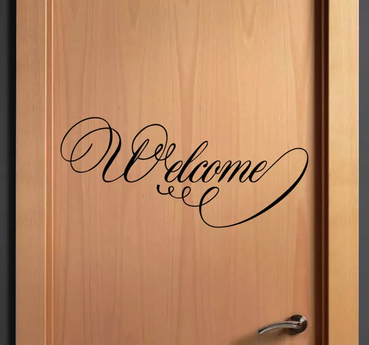 Adesivo decorativo ornamento welcome corsivo - TenStickers