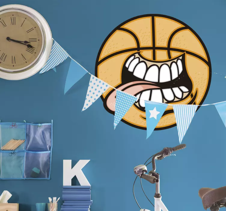 Adesivo decorativo palla basket divertente - TenStickers