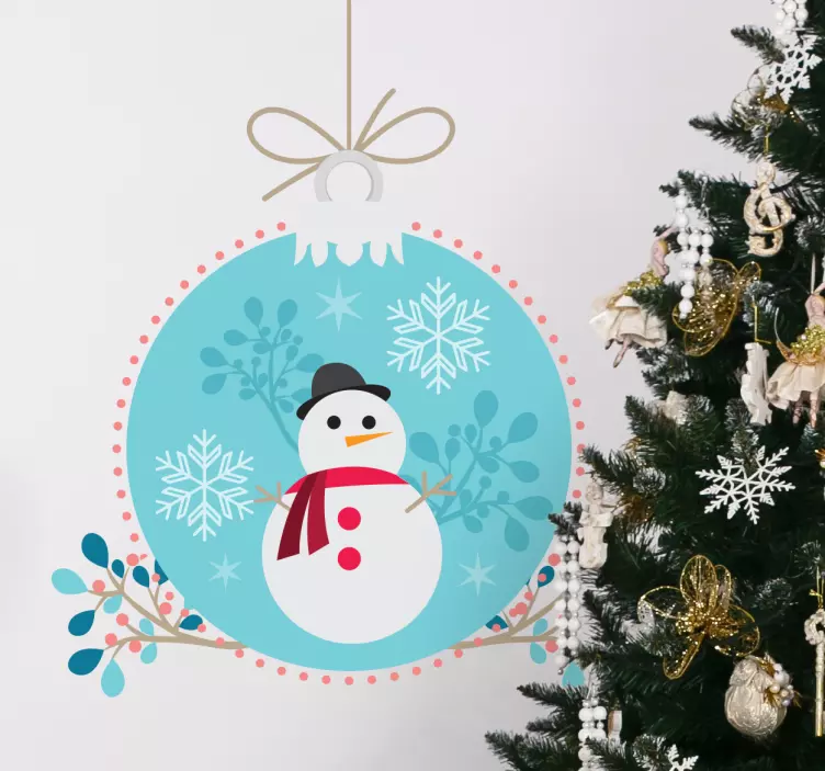 Adesivo decorativo palla pupazzo di neve - TenStickers