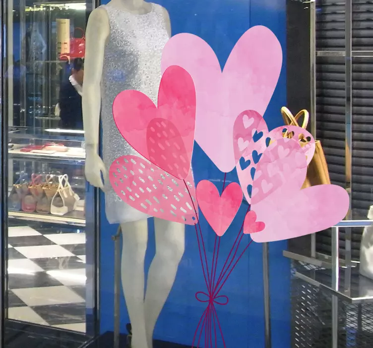 Adesivo decorativo palloncini a cuore - TenStickers