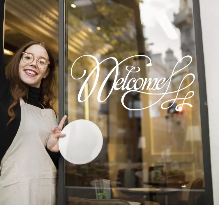 Adesivo decorativo porta welcome - TenStickers