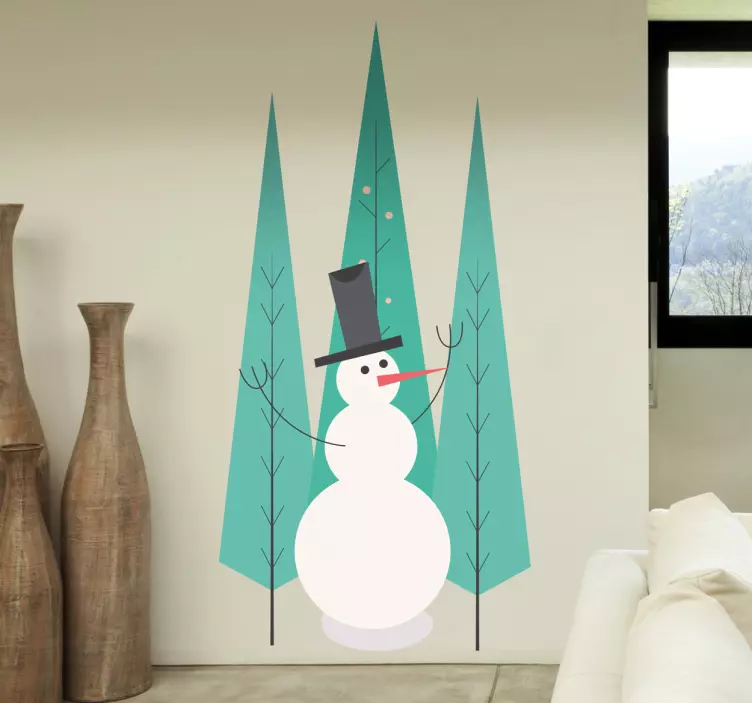 Adesivo decorativo pupazzo di neve - TenStickers
