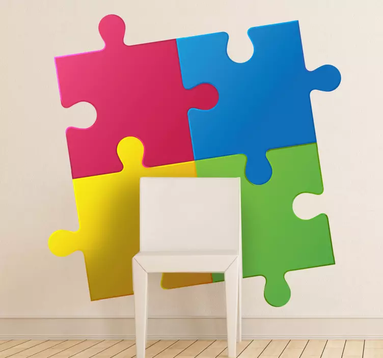 Adesivo decorativo puzzle quattro pezzi - TenStickers