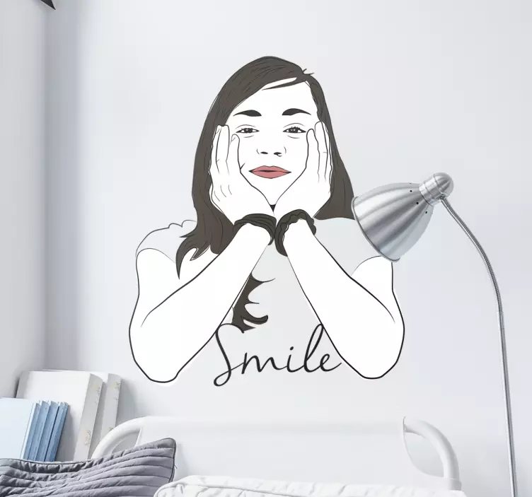 Adesivo decorativo ritratto smile - TenStickers