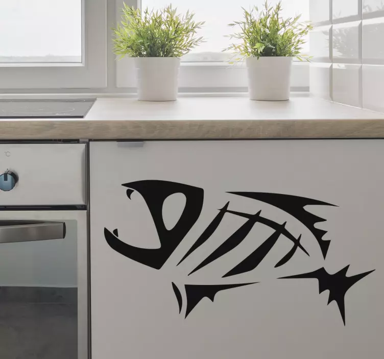 Adesivo decorativo scheletro di pesce - TenStickers