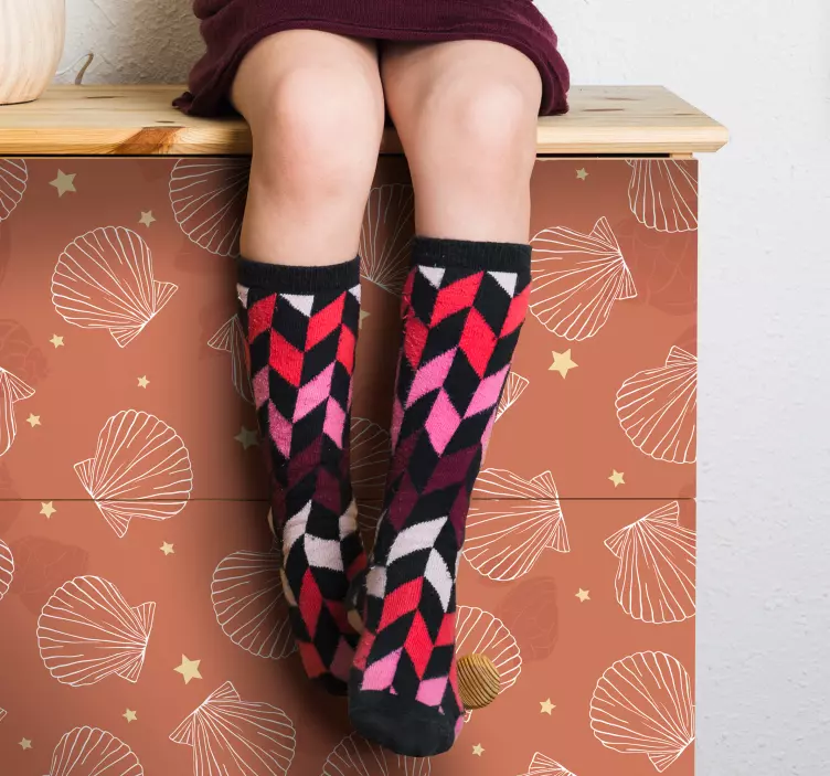 Adesivo decorativo sfondo con motivo a conchiglia - TenStickers