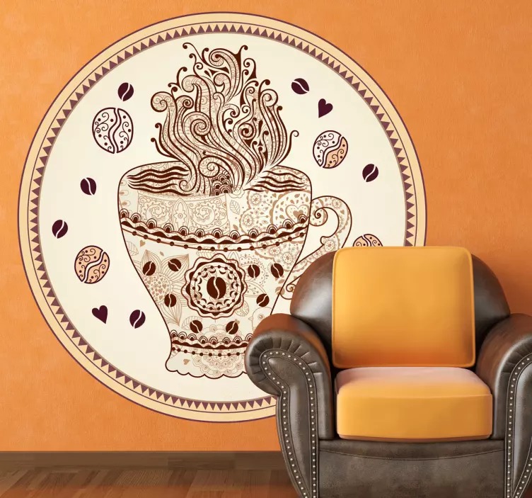 Adesivo decorativo simbolo caffè - TenStickers