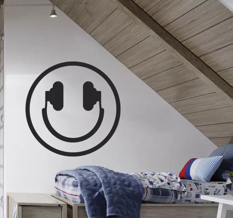 Adesivo decorativo Smile Cuffie Musica - TenStickers