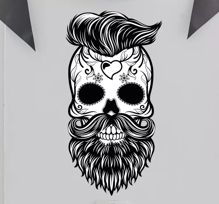 Adesivo decorativo teschio hipster Messico - TenStickers