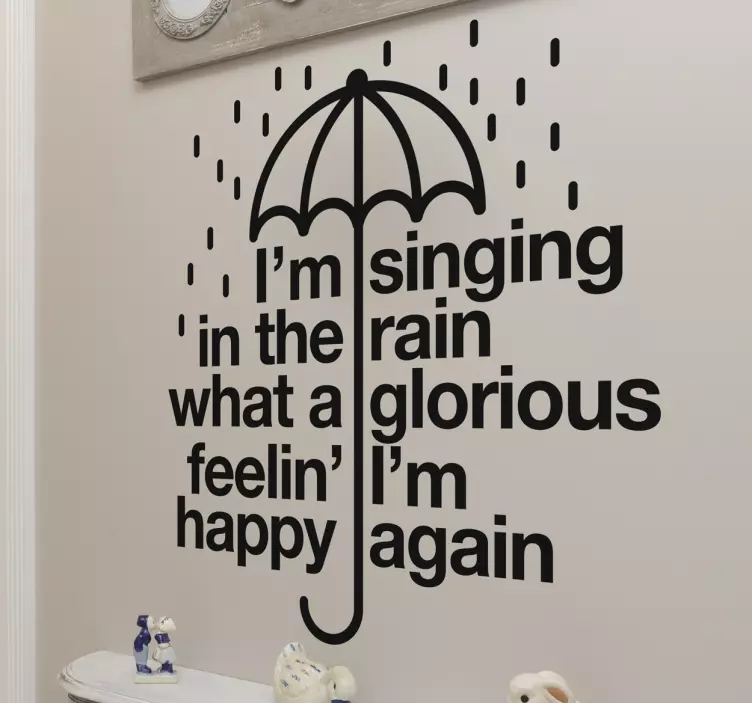 Adesivo decorativo Testo Singing in The Rain - TenStickers