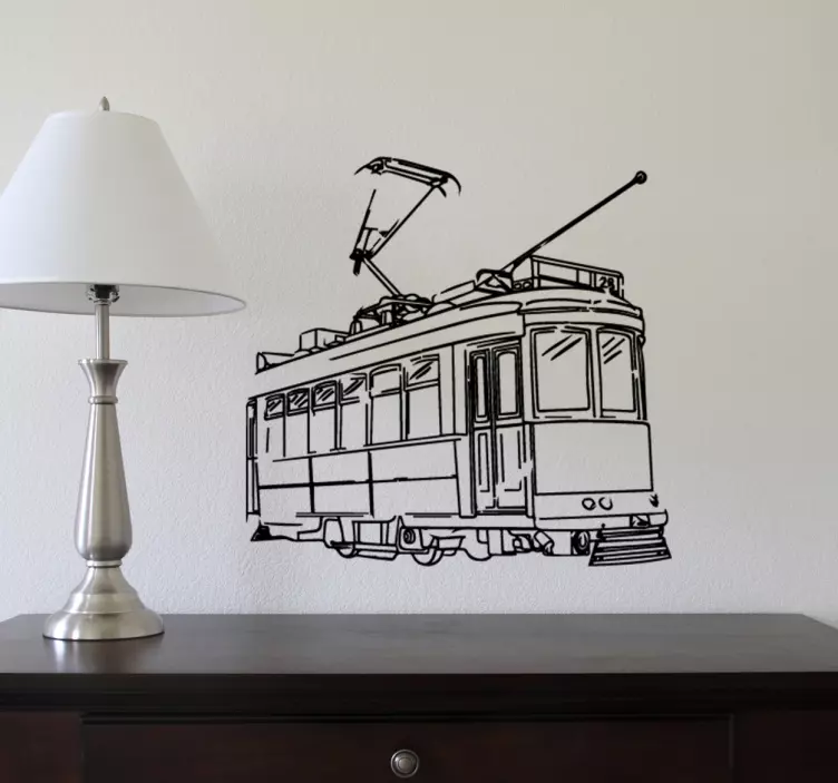 Adesivo decorativo tram elettrico Lisbona - TenStickers